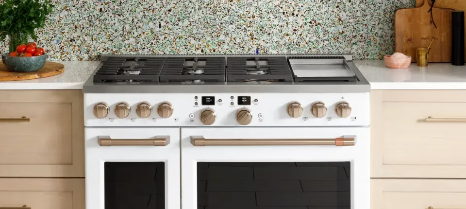 white gas range